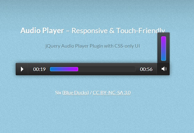 Аудио плеер с адаптивным дизайном с JQuery