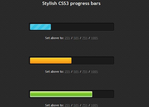 Стильный прогресс бар с использованием CSS3